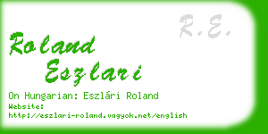 roland eszlari business card