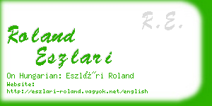 roland eszlari business card